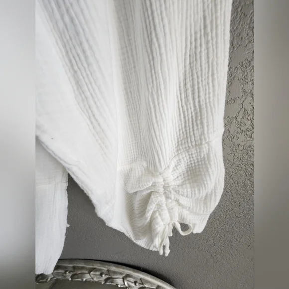 Bryn Walker Cotton White Two-Piece Set Lagenlook Casual Coastal Grandma Size: m - Picture 5 of 7